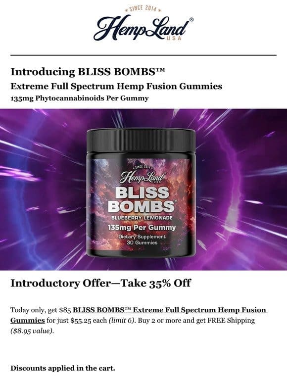 Introducing BLISS BOMBS™