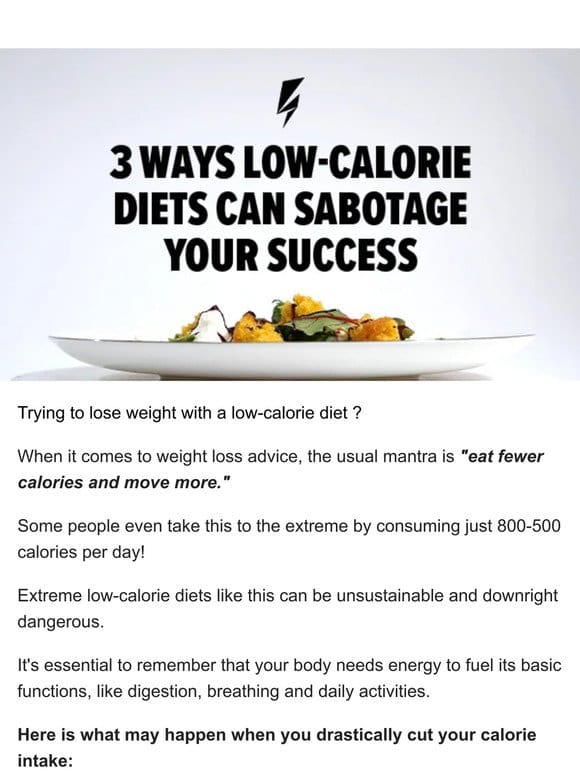 Is Your Low Calorie Diet Sabotaging Your Weight Loss Goals?