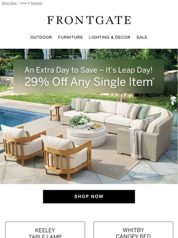 It’s Leap Day! Enjoy 29% off any single item.