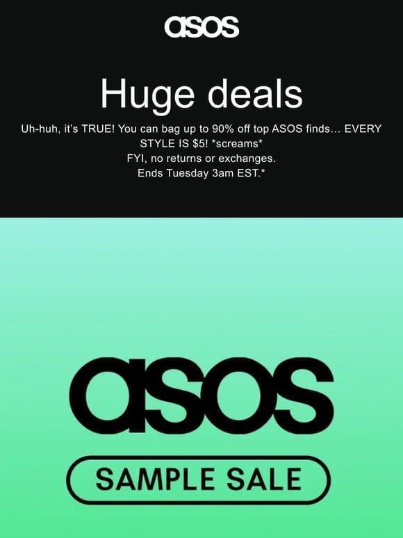 It’s here! ASOS sample Sale