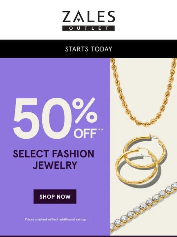 JUST IN: 50% Off** Select Fashion Jewelry!