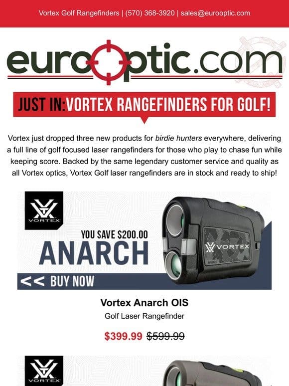 JUST IN: Vortex Rangefinders for GOLF!  ️