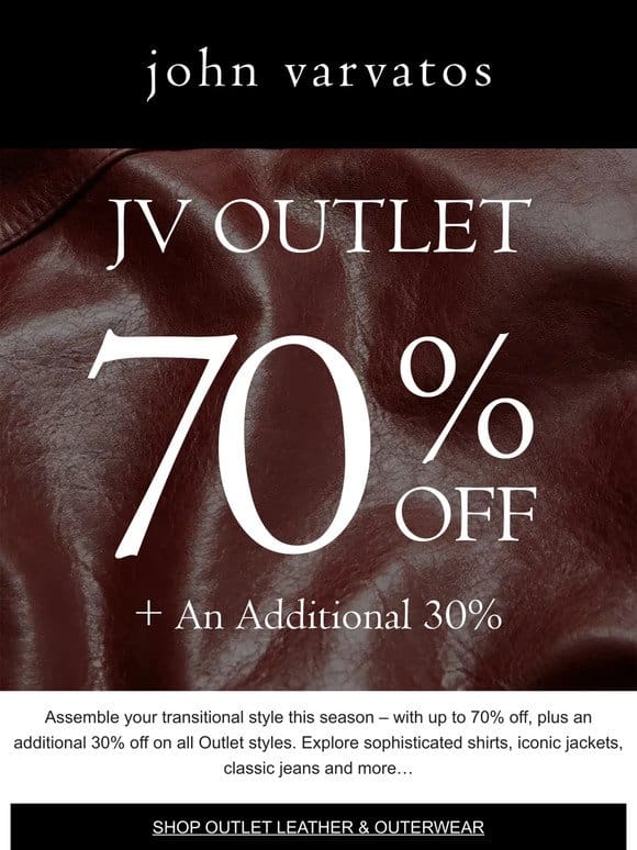 JV Outlet: Up to 70% Off + An Additional 30%