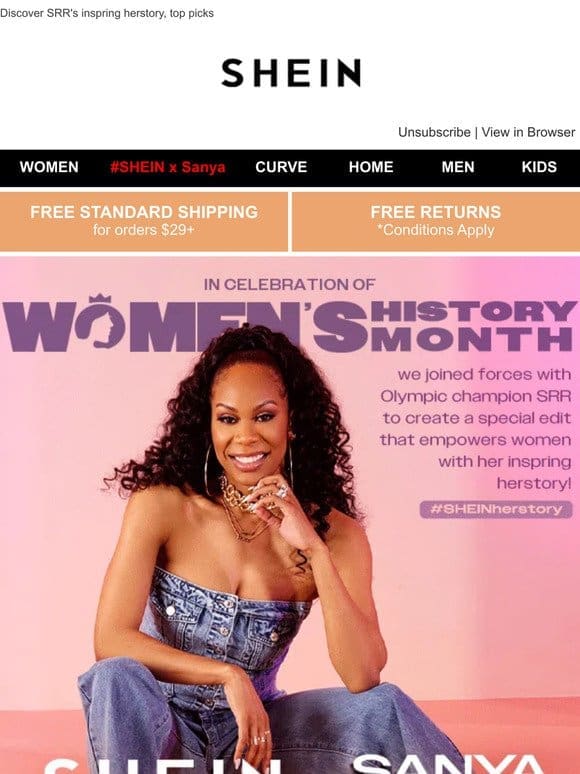 Just Dropped: SHEIN x Sanya Richards-Ross For Women’s History Month!