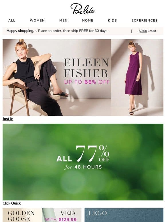 Just In ↪ EILEEN FISHER ↩ Up to 65% Off