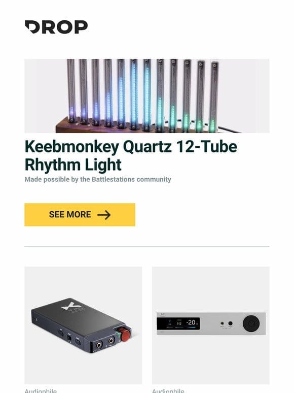 Keebmonkey Quartz 12-Tube Rhythm Light， xDuoo XP-2 Pro Bluetooth DAC/Amp， J.C Acoustics UDP-5 Desktop DAC & Headphone Amplifier and more…