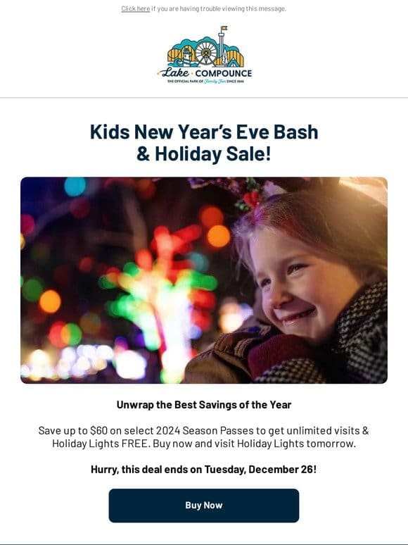 Kids New Year’s Eve Bash on Dec 31