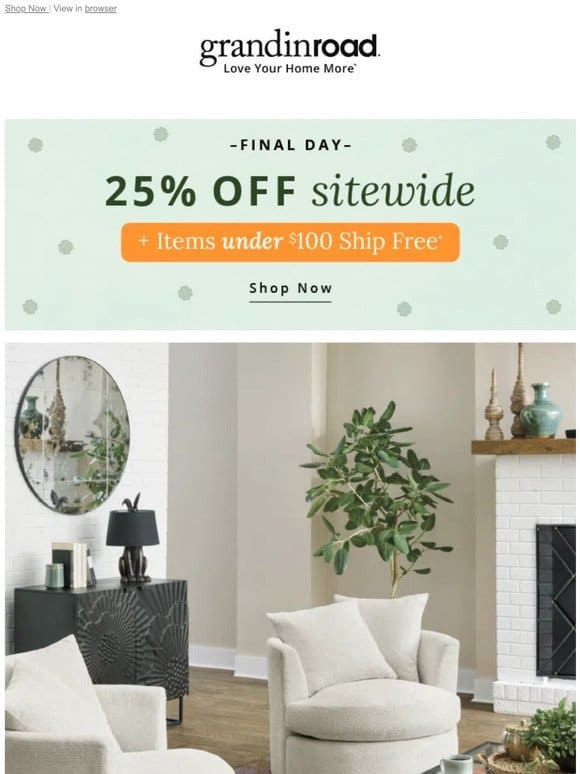 Kiss Goodbye to 25% Off