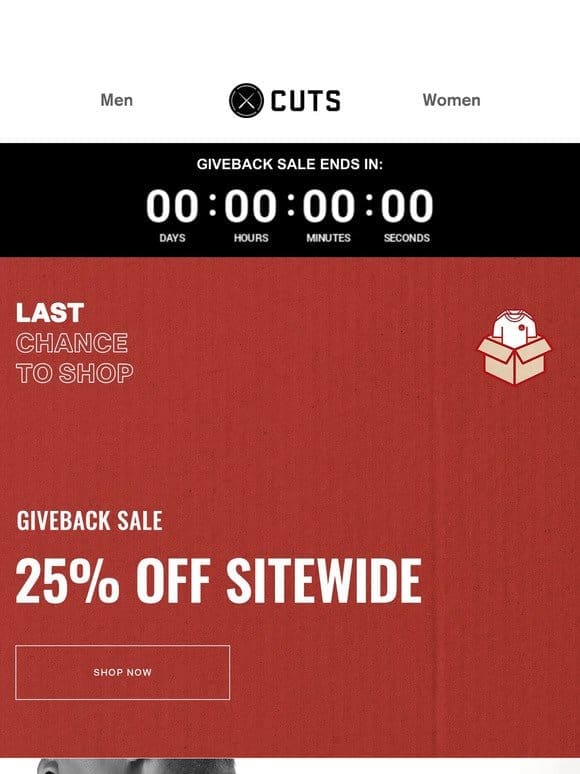 LAST CHANCE: 25% Off Sitewide