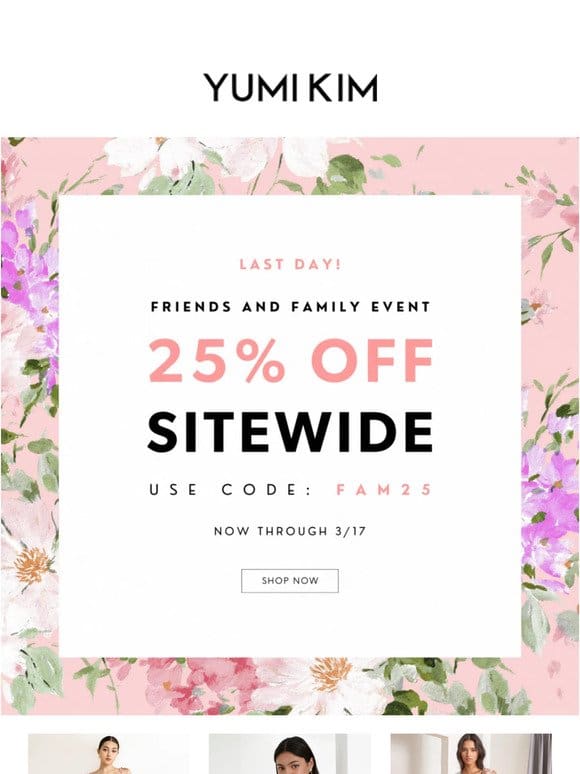 LAST CHANCE for 25% OFF sitewide!