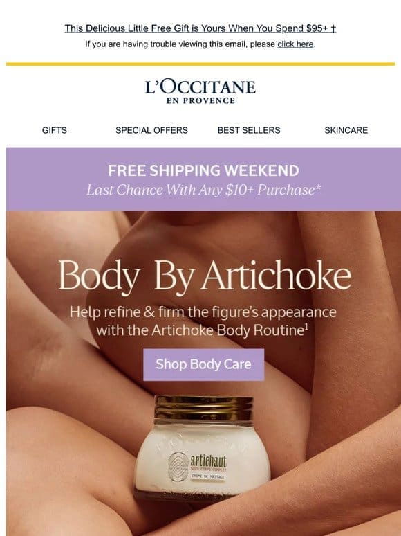 Last Call: FREE Shipping on Artichoke Body Cream & More