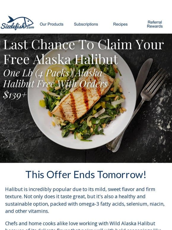 Last Call for FREE Alaska Halibut!