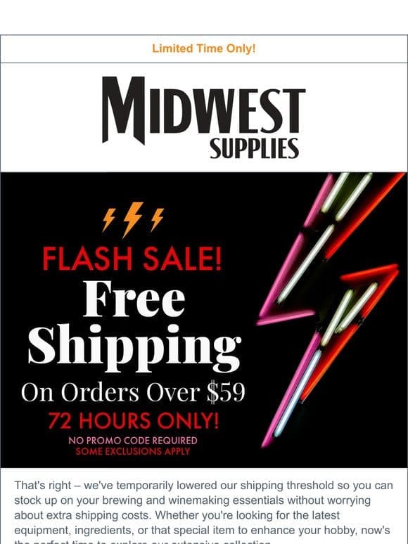 Last Call for Free Shipping on Orders $59+