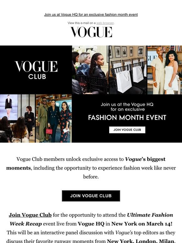 Last Chance: Join us at Vogue HQ