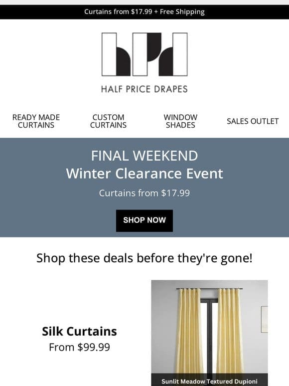 Last Chance for Winter Clearance!