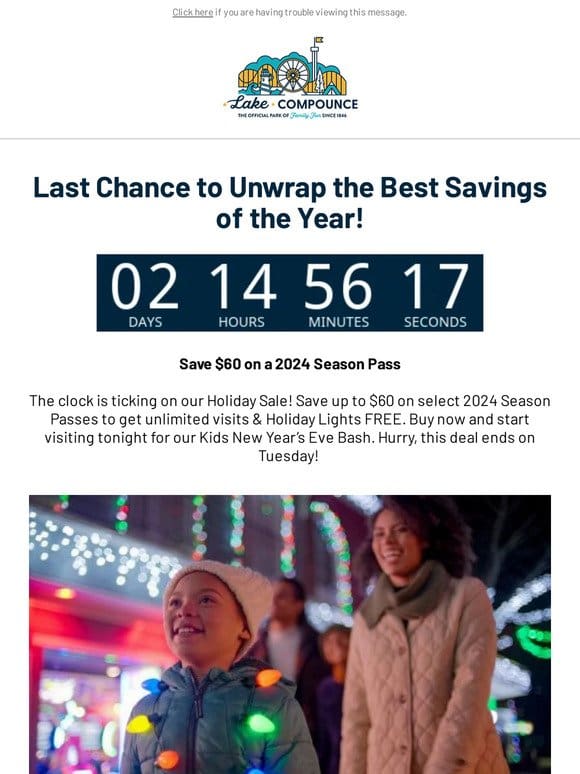 Last Chance to Save $60 on a Season Pass