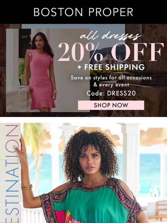 Last Day: 20% Off Dresses + Free Shipping