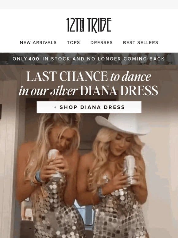 Last chance to dance in our Silver Diana Dress