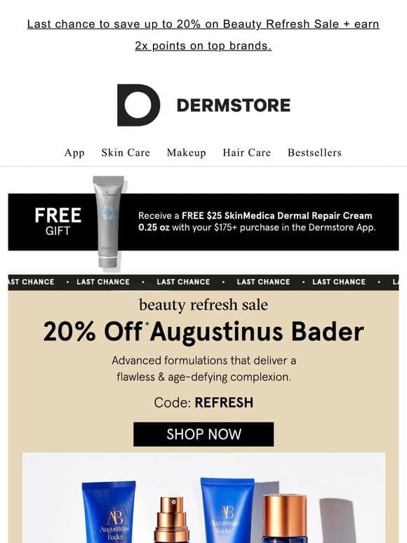 Last chance to save 20% on Augustinus Bader — Beauty Refresh Sale