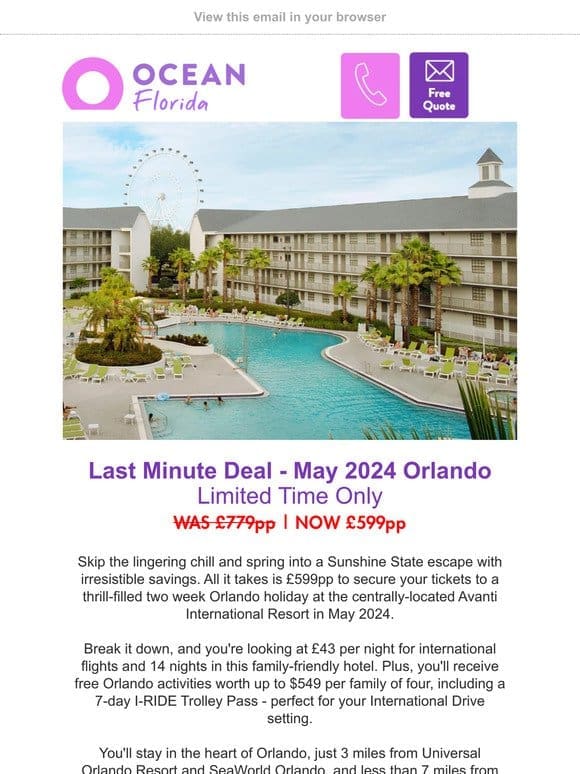 Last-minute price drop for Orlando adventures