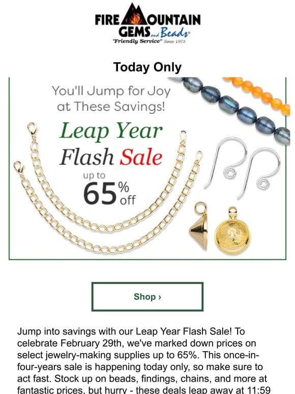 Leap Year Flash SALE! Today Only