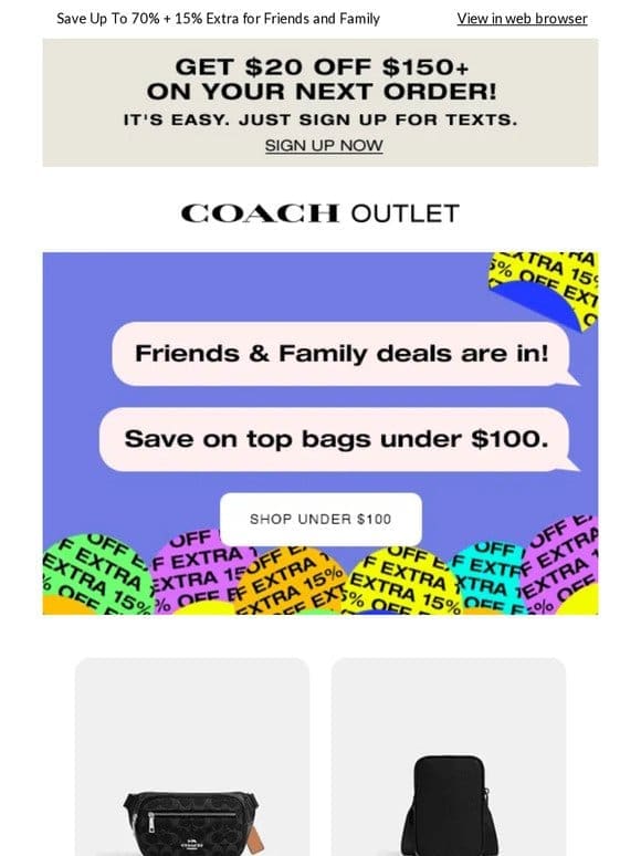 Limited Time Offer: Bags Under $100!