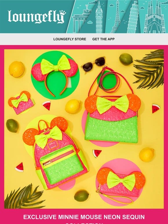 Loungefly Exclusive: Minnie Mouse Neon Sequin Collection