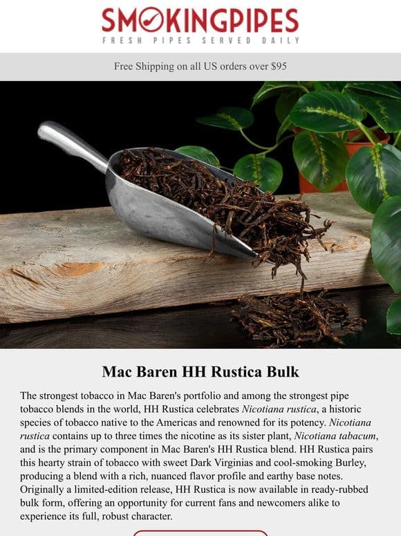 Mac Baren HH Rustica Bulk | Ready-Rubbed and Possessing Impressive Strength