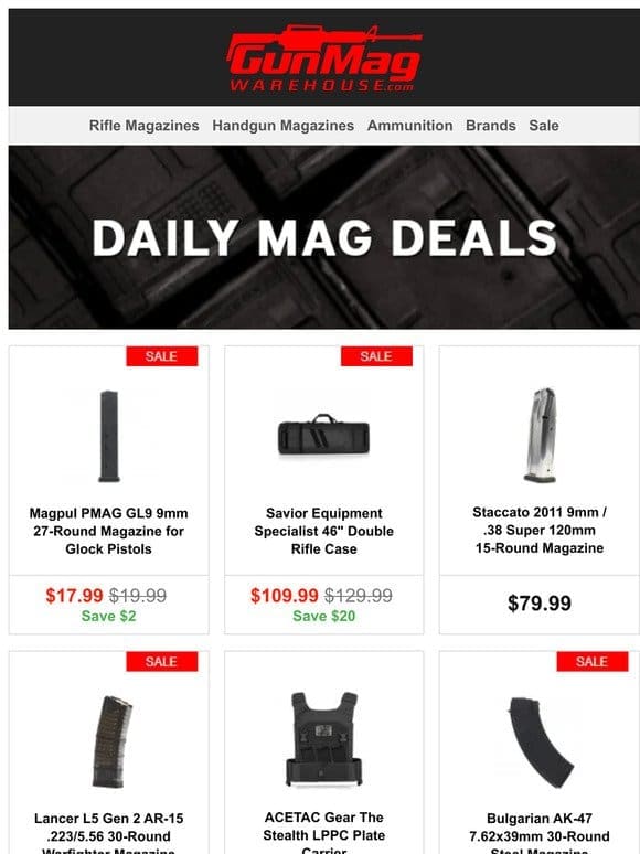 Mags And Gear You’re Going To Want | Magpul PMAG GL9 9mm 27rd Glock Mag for $18