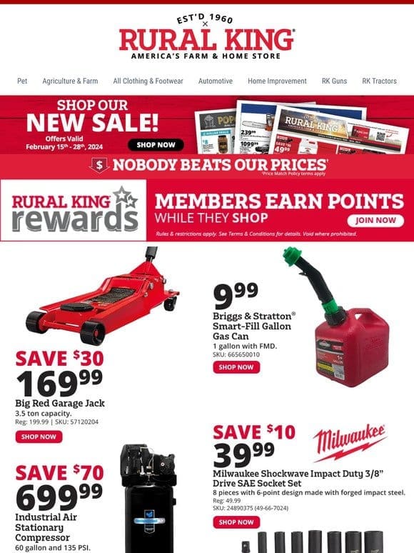 Making an Impact w/Low Prices! Save $10 on Milwaukee Impact Socket Set， Gas Can， Garage Jack & More!