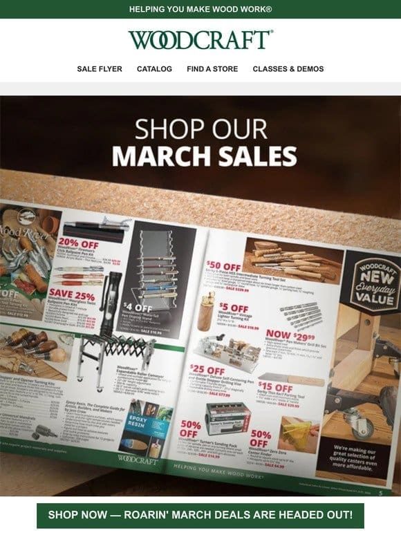 March Deals Are Almost Gone — Head to Woodcraft.com!