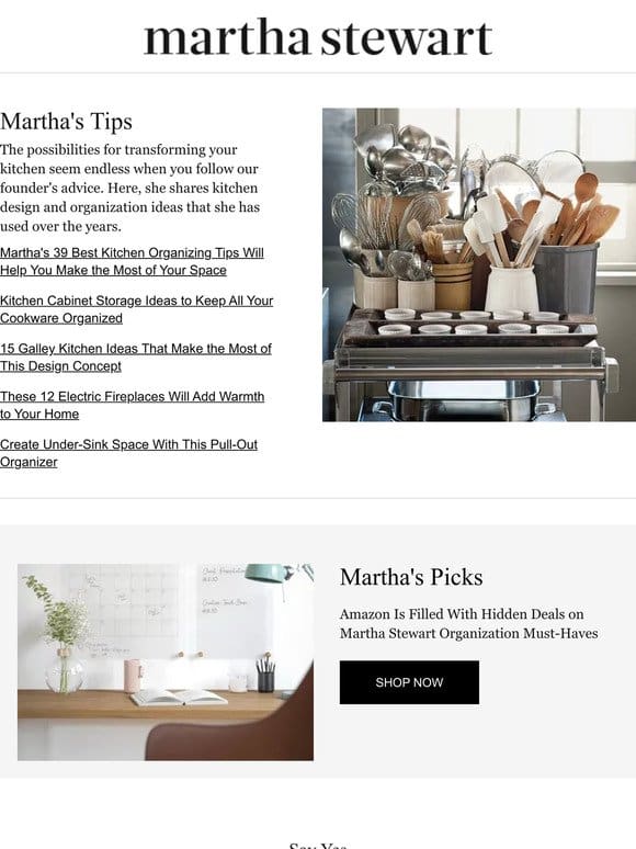 Martha’s 39 Best Kitchen Organizing Tips