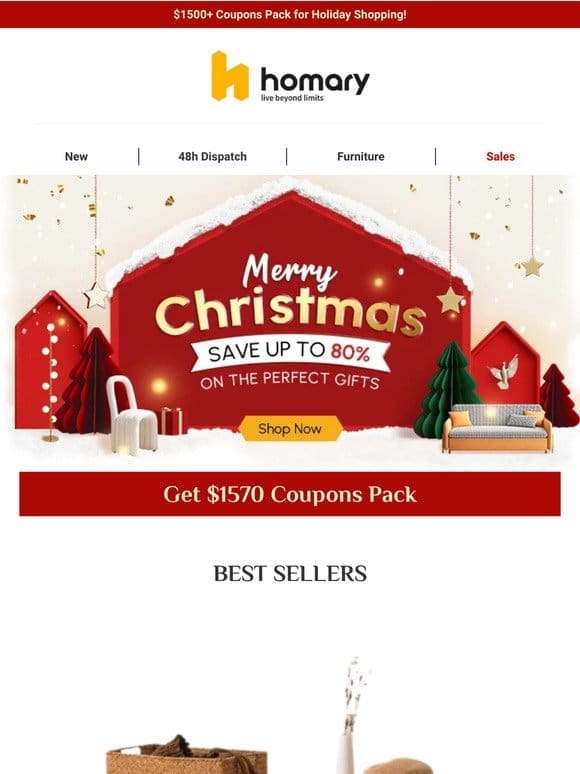 Merry & Bright: Christmas Deals   UP TO 80% OFF