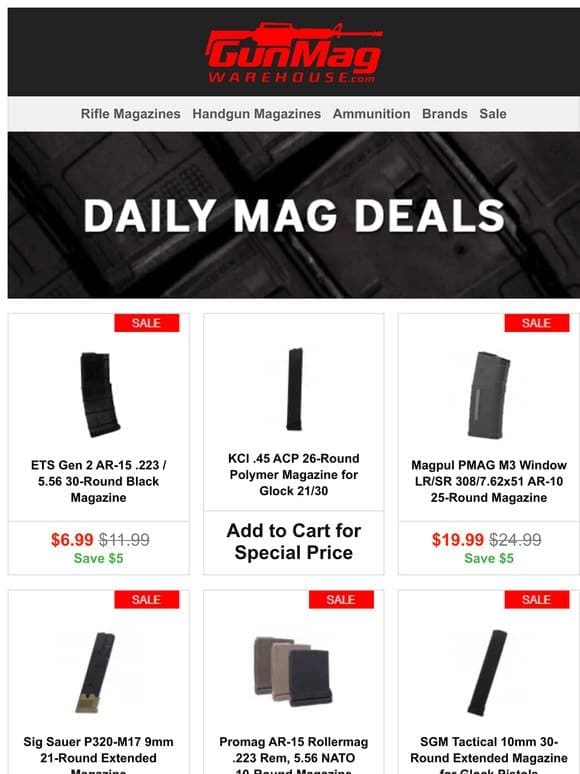 Middle Of The Week Deals! | ETS AR-15 30rd Magazines for $7