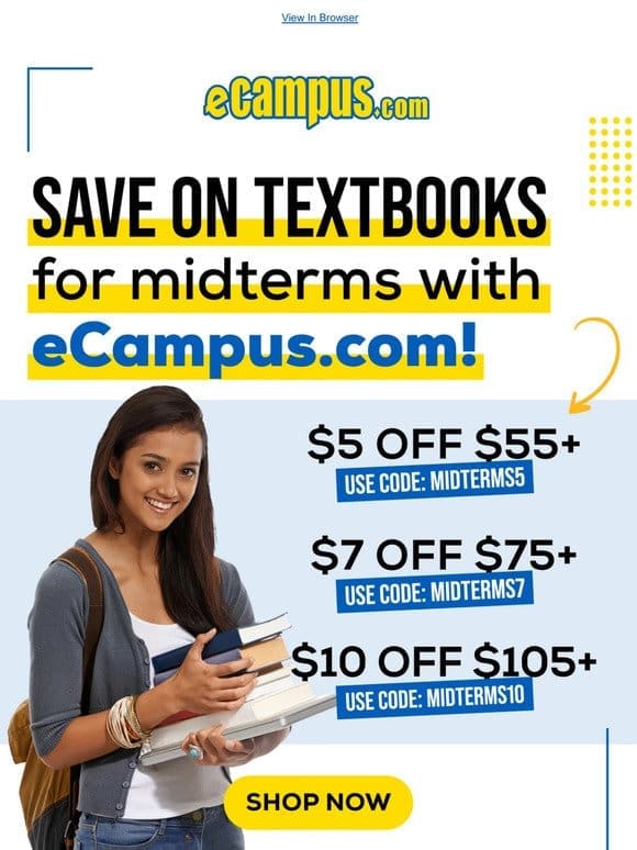 Midterm Mania Sale | Get $10 Off Textbooks Before It’s Too Late