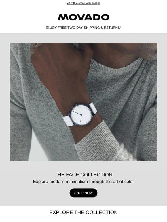 Movado Face: Sleek， Modern， Colorful