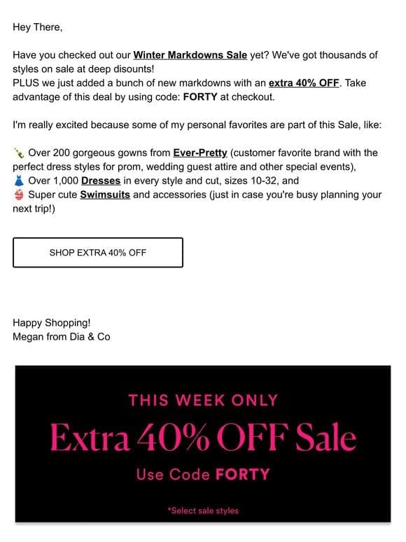 My SALE Picks – Now An Extra 40% Off