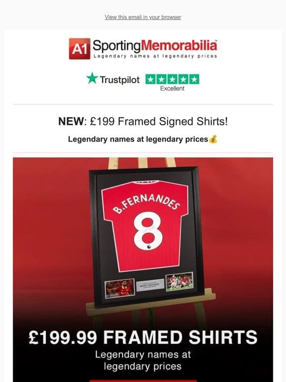NEW: £199 Framed Signed Shirts!