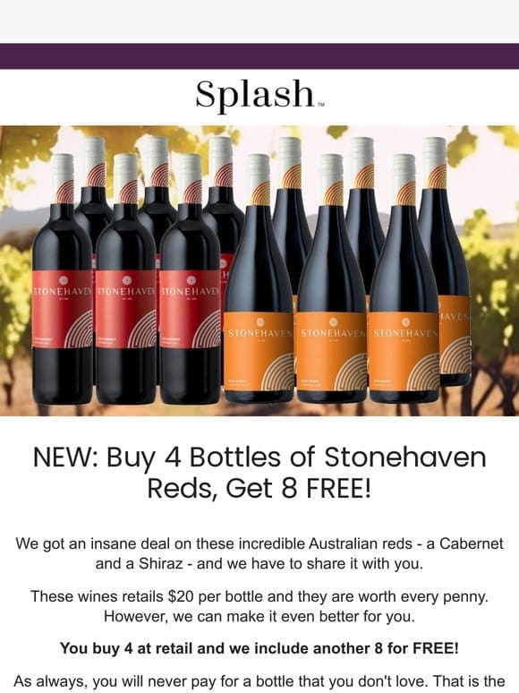 NEW: Buy 4 Bottles， Get 8 FREE – The Stonehaven Aussie Duo!
