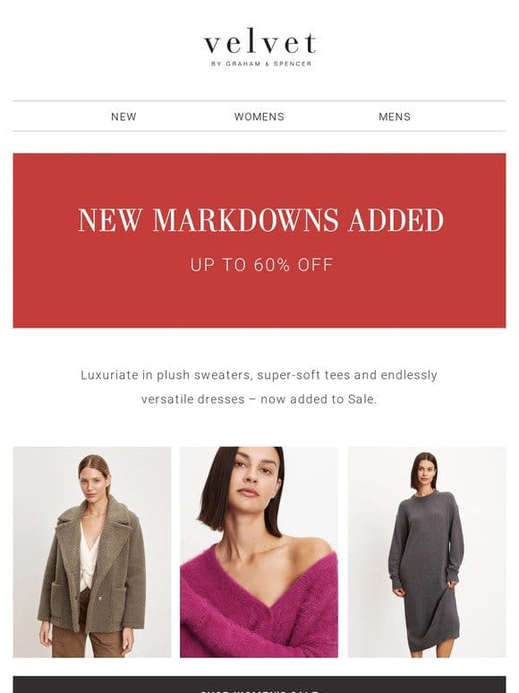 NEW Markdowns Added to Sale