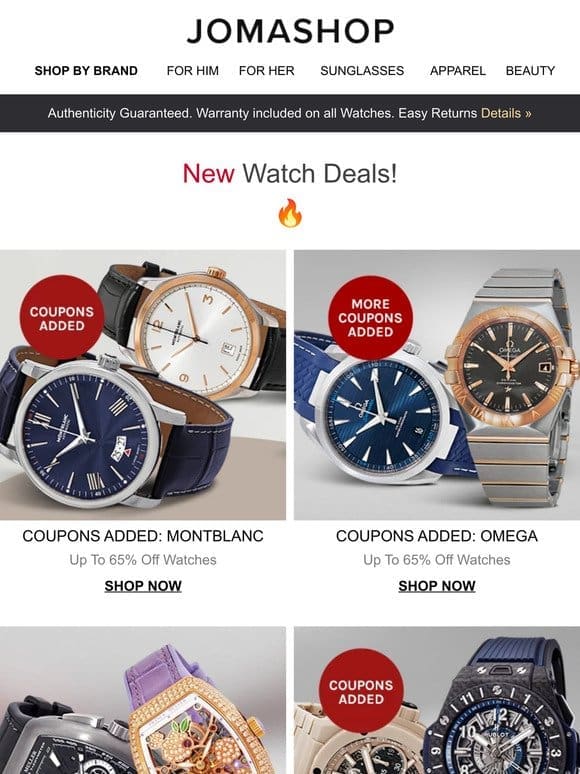 NEW WATCH DEALS   COUPONS ADDED