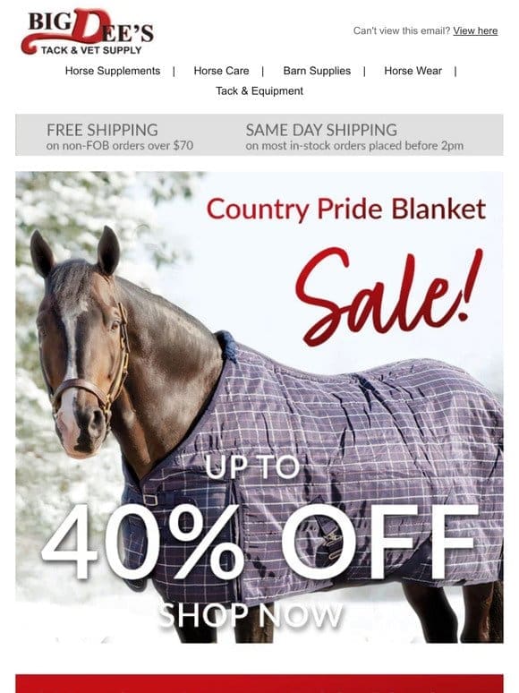NEW Winter Specials Just Added! Up to 40% off Blankets & Coolers