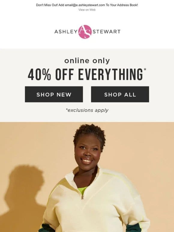 NEW activewear for the New Year at 40% off!