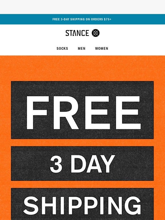 NOW: Free 3-Day Shipping On Orders $75+