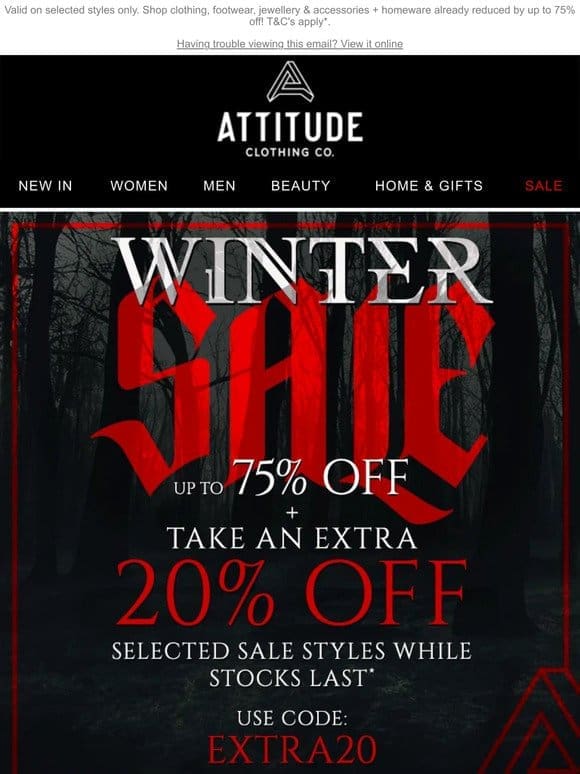 NOW ON: Extra 20% Off Sale