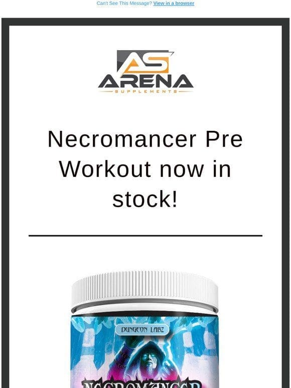 Necromancer Pre Workout now in stock!