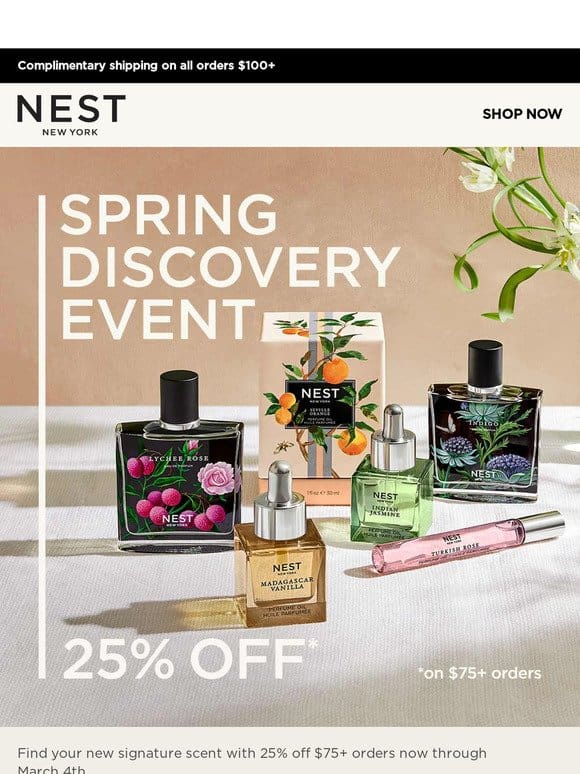 Need a new signature scent? Find it with 25% off.