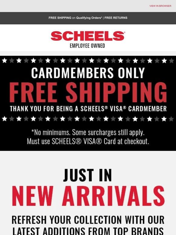 New Arrivals + Free Shipping For Cardmembers