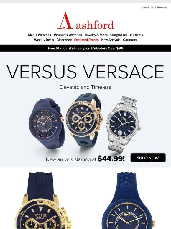 New Drops! Versus Versace watches & Burberry eyewear