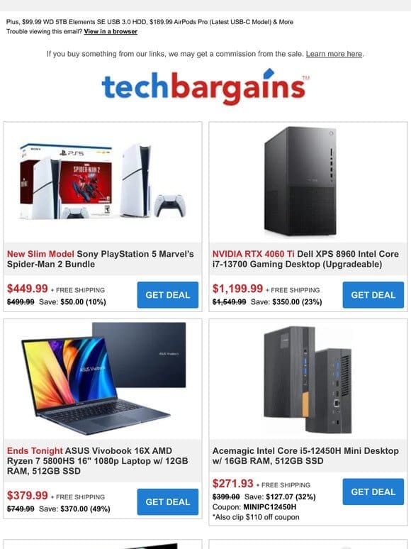 New Price Drops: $450 PS5 Slim Spider-Man 2 Bundle | 49% off ASUS Ryzen 7 Laptop | $7 90W USB-C Car Charger